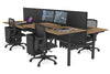 Flexi Premium Height Adjustable 4 Person H-Bench Workstation - Black Frame [1400L x 800W with Cable Scallop] - Thumbnail 45 