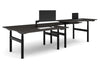 Flexi Premium Height Adjustable 4 Person H-Bench Workstation - Black Frame [1600L x 700W] - Thumbnail 7 