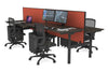Flexi Premium Height Adjustable 4 Person H-Bench Workstation - Black Frame [1600L x 700W] - Thumbnail 72 