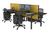 Flexi Premium Height Adjustable 4 Person H-Bench Workstation - Black Frame [1600L x 700W] - Thumbnail 74 