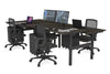 Flexi Premium Height Adjustable 4 Person H-Bench Workstation - Black Frame [1600L x 700W] - Thumbnail 64 