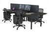 Flexi Premium Height Adjustable 4 Person H-Bench Workstation - Black Frame [1600L x 700W] - Thumbnail 68 