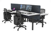 Flexi Premium Height Adjustable 4 Person H-Bench Workstation - Black Frame [1600L x 700W] - Thumbnail 9 