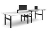 Flexi Premium Height Adjustable 4 Person H-Bench Workstation - Black Frame [1600L x 700W] - Thumbnail 4 