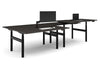 Flexi Premium Height Adjustable 4 Person H-Bench Workstation - Black Frame [1600L x 800W with Cable Scallop] - Thumbnail 7 