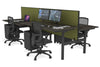 Flexi Premium Height Adjustable 4 Person H-Bench Workstation - Black Frame [1600L x 800W with Cable Scallop] - Thumbnail 76 