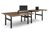 Flexi Premium Height Adjustable 4 Person H-Bench Workstation - Black Frame [1600L x 800W with Cable Scallop] - Thumbnail 6 