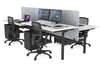 Flexi Premium Height Adjustable 4 Person H-Bench Workstation - Black Frame [1600L x 800W with Cable Scallop] - Thumbnail 7 