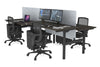 Flexi Premium Height Adjustable 4 Person H-Bench Workstation - Black Frame [1800L x 700W] - Thumbnail 66 