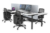 Flexi Premium Height Adjustable 4 Person H-Bench Workstation - Black Frame [1800L x 700W] - Thumbnail 7 