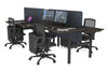 Flexi Premium Height Adjustable 4 Person H-Bench Workstation - Black Frame [1800L x 700W] - Thumbnail 68 