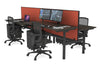 Flexi Premium Height Adjustable 4 Person H-Bench Workstation - Black Frame [1800L x 700W] - Thumbnail 73 