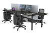 Flexi Premium Height Adjustable 4 Person H-Bench Workstation - Black Frame [1800L x 700W] - Thumbnail 67 