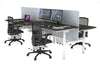 Flexi Premium Height Adjustable 4 Person H-Bench Workstation - White Frame [1200L x 700W] - Thumbnail 68 