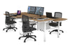 Flexi Premium Height Adjustable 4 Person H-Bench Workstation - White Frame [1200L x 700W] - Thumbnail 45 