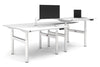 Flexi Premium Height Adjustable 4 Person H-Bench Workstation - White Frame [1200L x 700W] - Thumbnail 4 