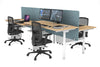 Flexi Premium Height Adjustable 4 Person H-Bench Workstation - White Frame [1400L x 700W] - Thumbnail 73 