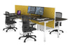 Flexi Premium Height Adjustable 4 Person H-Bench Workstation - White Frame [1400L x 700W] - Thumbnail 47 