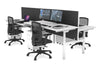 Flexi Premium Height Adjustable 4 Person H-Bench Workstation - White Frame [1400L x 700W] - Thumbnail 16 