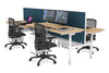 Flexi Premium Height Adjustable 4 Person H-Bench Workstation - White Frame [1400L x 700W] - Thumbnail 24 