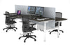 Flexi Premium Height Adjustable 4 Person H-Bench Workstation - White Frame [1400L x 700W] - Thumbnail 81 