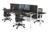 Flexi Premium Height Adjustable 4 Person H-Bench Workstation - White Frame [1400L x 700W] - Thumbnail 56 