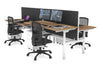 Flexi Premium Height Adjustable 4 Person H-Bench Workstation - White Frame [1400L x 700W] - Thumbnail 42 