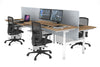 Flexi Premium Height Adjustable 4 Person H-Bench Workstation - White Frame [1400L x 700W] - Thumbnail 75 