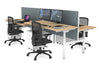 Flexi Premium Height Adjustable 4 Person H-Bench Workstation - White Frame [1400L x 700W] - Thumbnail 25 