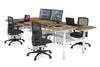 Flexi Premium Height Adjustable 4 Person H-Bench Workstation - White Frame [1400L x 700W] - Thumbnail 30 