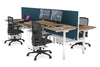 Flexi Premium Height Adjustable 4 Person H-Bench Workstation - White Frame [1400L x 700W] - Thumbnail 38 