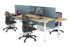 Flexi Premium Height Adjustable 4 Person H-Bench Workstation - White Frame [1400L x 700W] - Thumbnail 74 