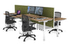 Flexi Premium Height Adjustable 4 Person H-Bench Workstation - White Frame [1400L x 700W] - Thumbnail 35 