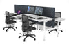 Flexi Premium Height Adjustable 4 Person H-Bench Workstation - White Frame [1400L x 700W] - Thumbnail 66 