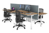 Flexi Premium Height Adjustable 4 Person H-Bench Workstation - White Frame [1400L x 700W] - Thumbnail 40 
