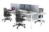 Flexi Premium Height Adjustable 4 Person H-Bench Workstation - White Frame [1400L x 700W] - Thumbnail 64 
