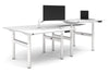 Flexi Premium Height Adjustable 4 Person H-Bench Workstation - White Frame [1400L x 700W] - Thumbnail 4 
