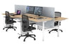 Flexi Premium Height Adjustable 4 Person H-Bench Workstation - White Frame [1400L x 800W with Cable Scallop] - Thumbnail 68 