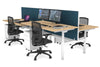 Flexi Premium Height Adjustable 4 Person H-Bench Workstation - White Frame [1400L x 800W with Cable Scallop] - Thumbnail 28 