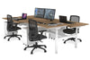 Flexi Premium Height Adjustable 4 Person H-Bench Workstation - White Frame [1400L x 800W with Cable Scallop] - Thumbnail 34 