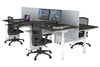 Flexi Premium Height Adjustable 4 Person H-Bench Workstation - White Frame [1400L x 800W with Cable Scallop] - Thumbnail 79 