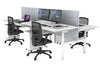 Flexi Premium Height Adjustable 4 Person H-Bench Workstation - White Frame [1400L x 800W with Cable Scallop] - Thumbnail 61 