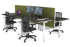 Flexi Premium Height Adjustable 4 Person H-Bench Workstation - White Frame [1400L x 800W with Cable Scallop] - Thumbnail 53 
