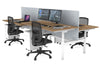 Flexi Premium Height Adjustable 4 Person H-Bench Workstation - White Frame [1400L x 800W with Cable Scallop] - Thumbnail 74 