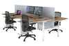 Flexi Premium Height Adjustable 4 Person H-Bench Workstation - White Frame [1400L x 800W with Cable Scallop] - Thumbnail 73 
