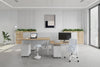 Flexi Premium Height Adjustable 4 Person H-Bench Workstation - White Frame [1400L x 800W with Cable Scallop] - Thumbnail 2 