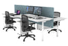Flexi Premium Height Adjustable 4 Person H-Bench Workstation - White Frame [1400L x 800W with Cable Scallop] - Thumbnail 65 