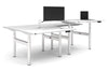 Flexi Premium Height Adjustable 4 Person H-Bench Workstation - White Frame [1400L x 800W with Cable Scallop] - Thumbnail 4 