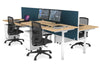 Flexi Premium Height Adjustable 4 Person H-Bench Workstation - White Frame [1400L x 800W with Cable Scallop] - Thumbnail 27 