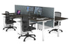 Flexi Premium Height Adjustable 4 Person H-Bench Workstation - White Frame [1400L x 800W with Cable Scallop] - Thumbnail 57 